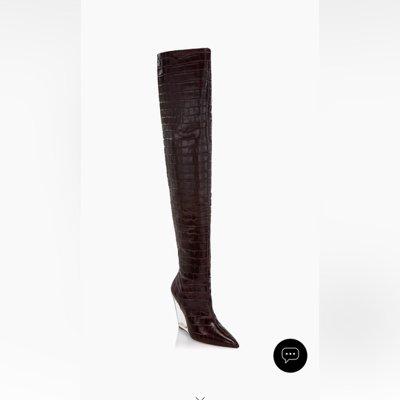 Stuart Weitzman Lucite Croc Over the Knee Boots - Picture 2 of 15